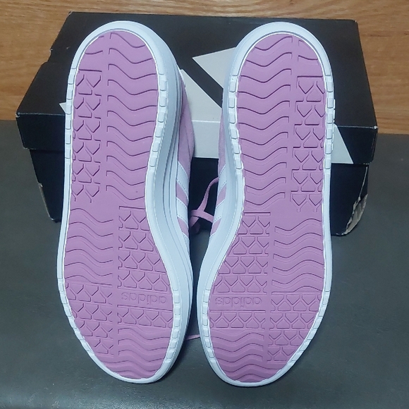 Adidas Women's Lavender and White Platform VL COURT BOLD Size 9 - Picture 5 of 6